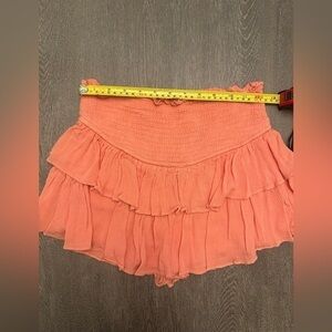 THE PANTS STORE LIGHT ORANGE RUFFLE MINI SKORT - Size Small SKU:484